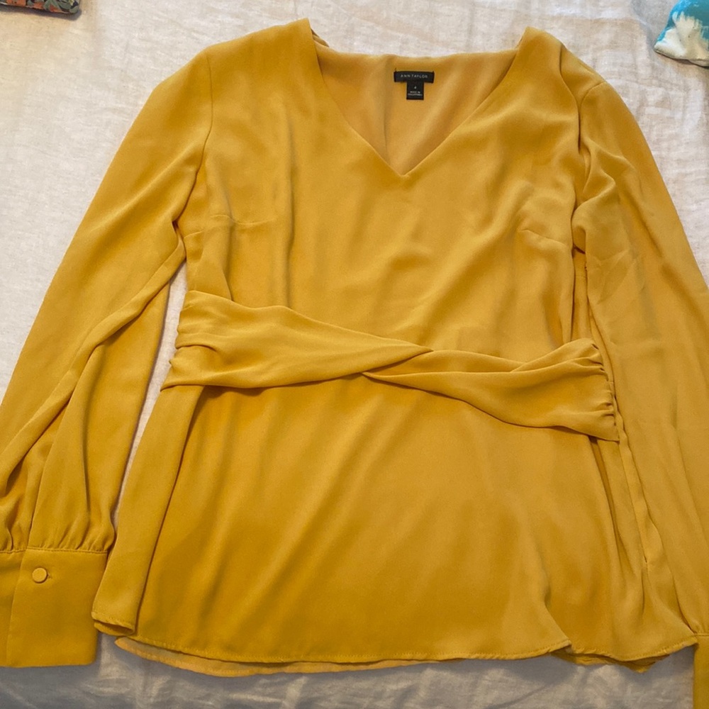 Mustard yellow Ann Taylor blouse. New with no tags. Never worn. Size 4.